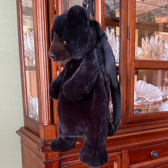 Cuddly Black Bear Plush Backpack RARE - Picture 2 of 6